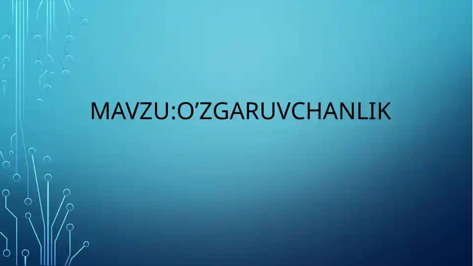 o'zgaruvchanlik