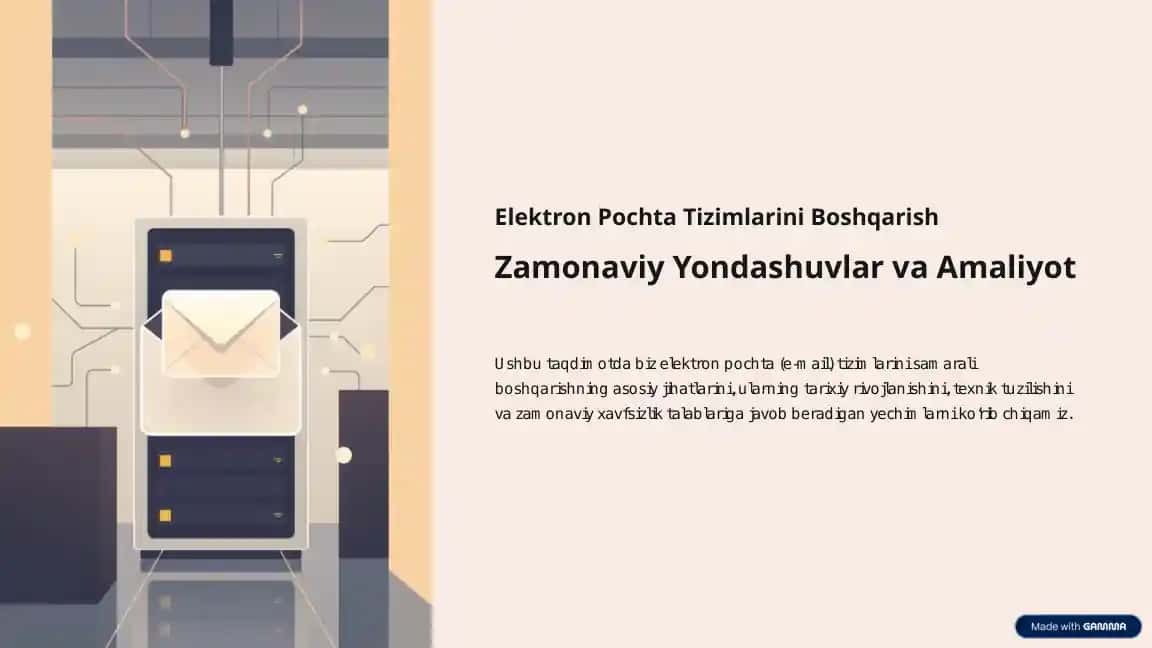 Elektron Pochta Tizimlarini Boshqarish