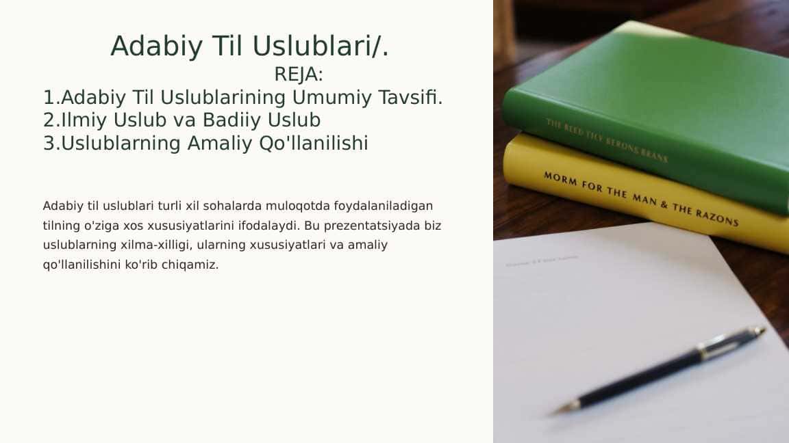 Adabiy til uslubiyati