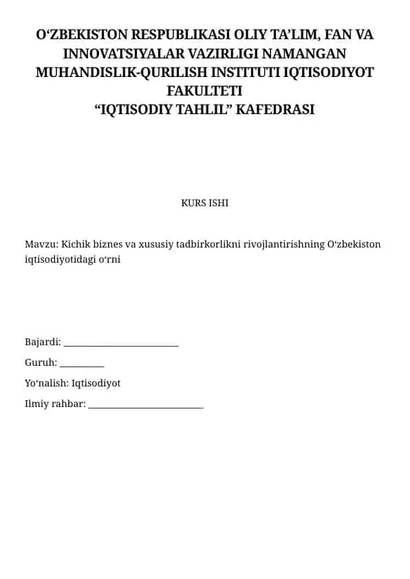 kurs ishi