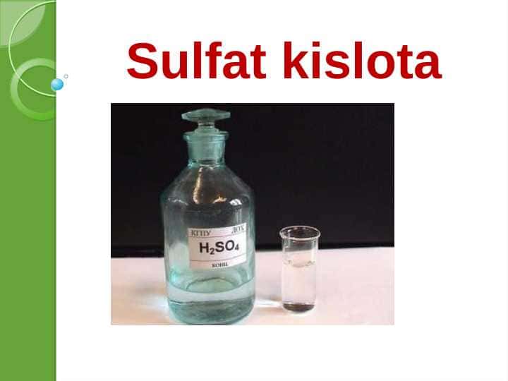 8-sinf kimyo Sulfat kislota