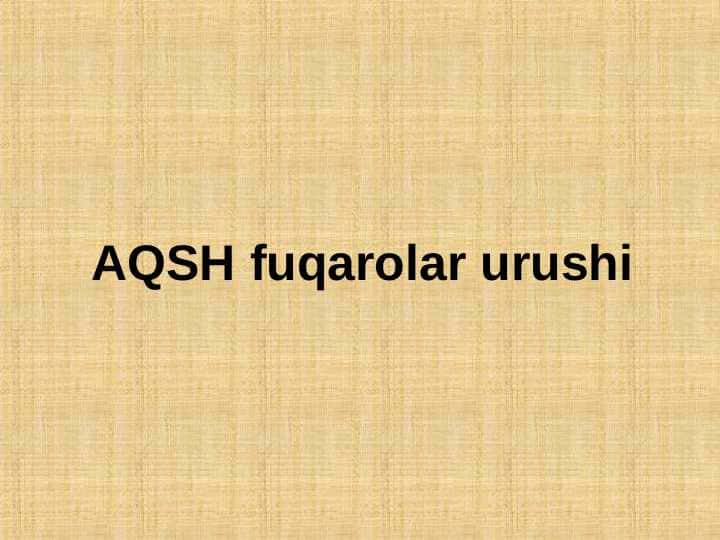 AQSH fuqarolar urushi