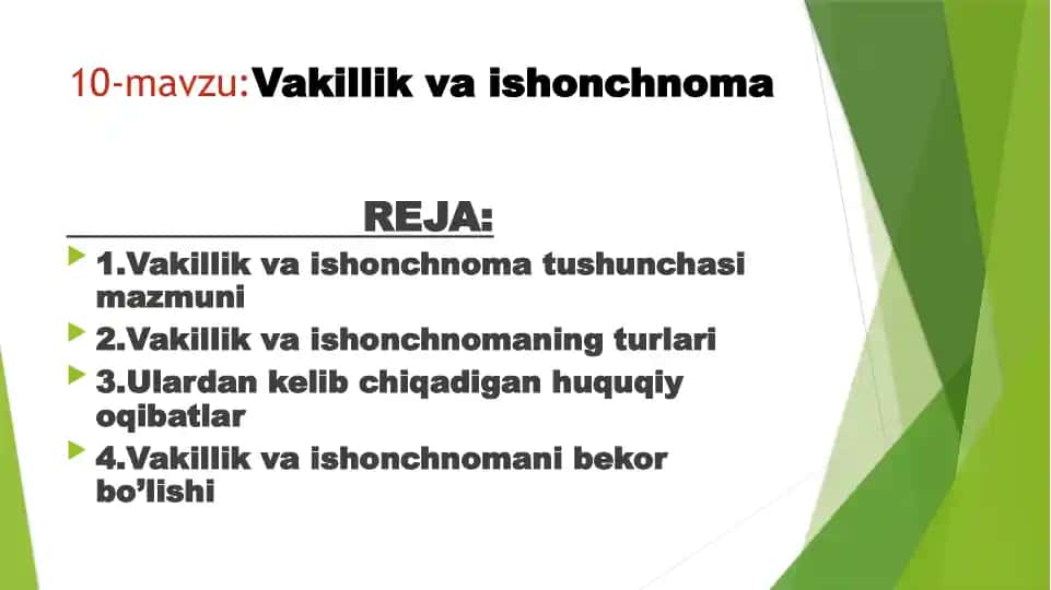 Vakillik va ishonchnoma