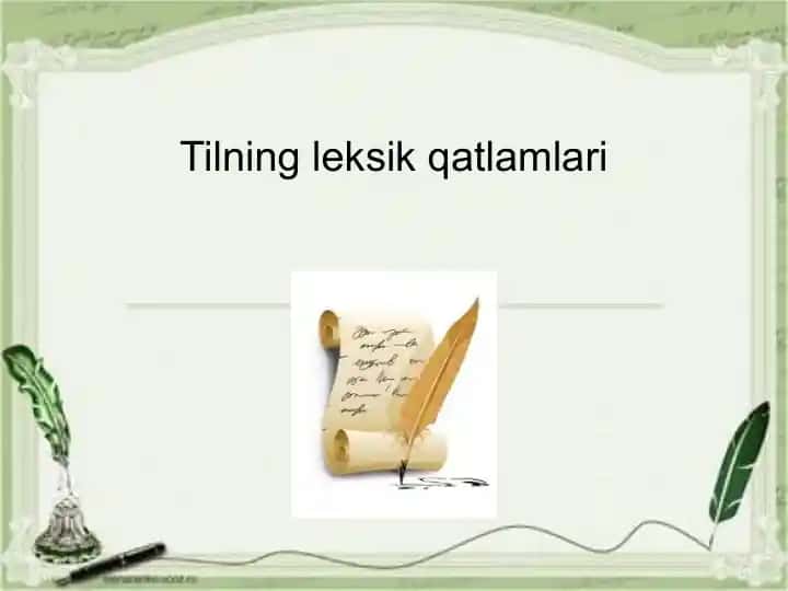 Tilning leksik qatlamlari