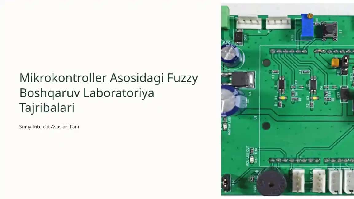 Fuzzy Boshqaruv Laboratoriya Tajribalari