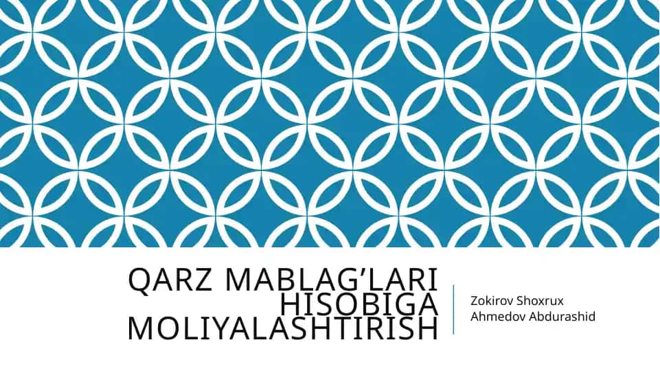 Qarz mablagʻlari hisobiga moliyalashtirish