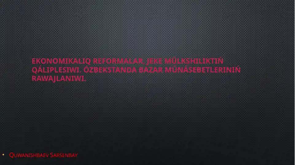 Ekonomikaliq reformalar