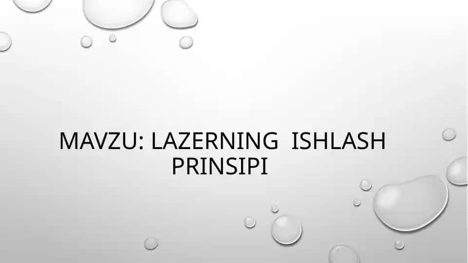 lazerning ishlash prinsipi