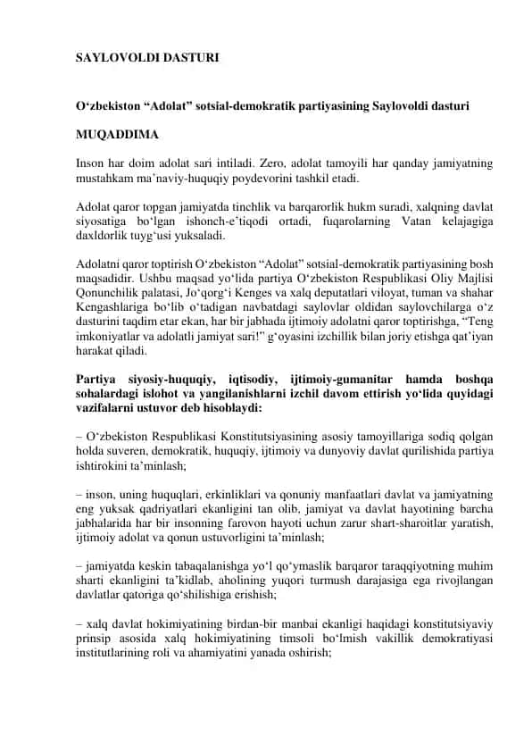 SAYLOVOLDI DASTURI