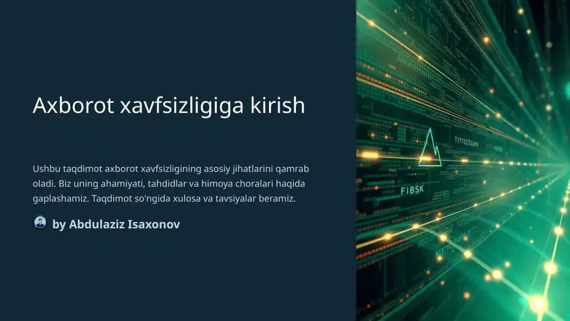 Axborot xavfsizligiga kirish