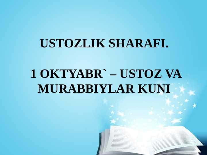 ustozlik sharafi
