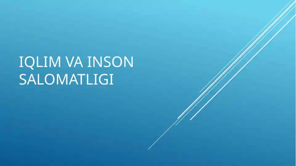 Iqlim va inson salomatligi