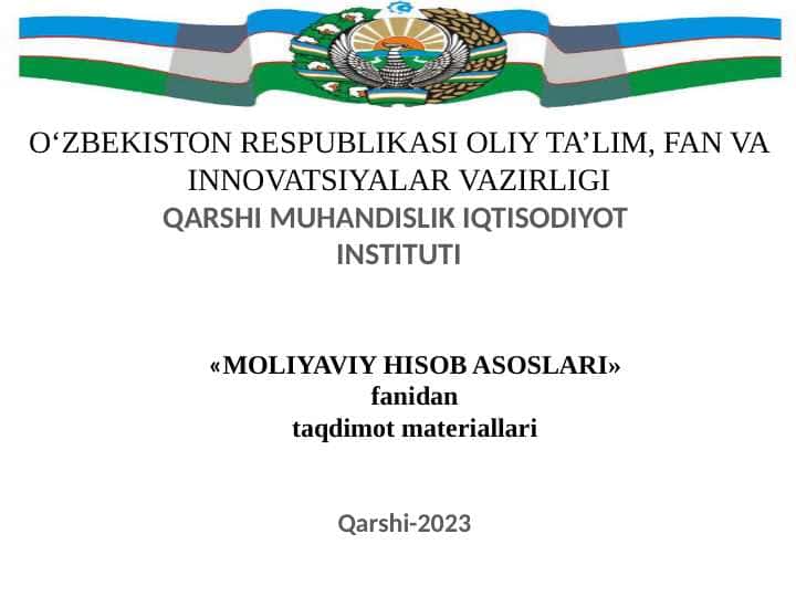 . NOMODDIY AKTIVLAR HISOBI
