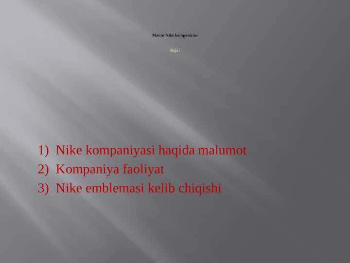 nike kompaniyasi tashkil etilishi va iqtisodiyoti va boshqaruv strukturasi pptx