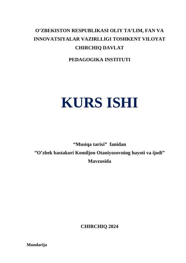 O’zbek bastakori Komiljon Otaniyozovning hayoti va ijodi