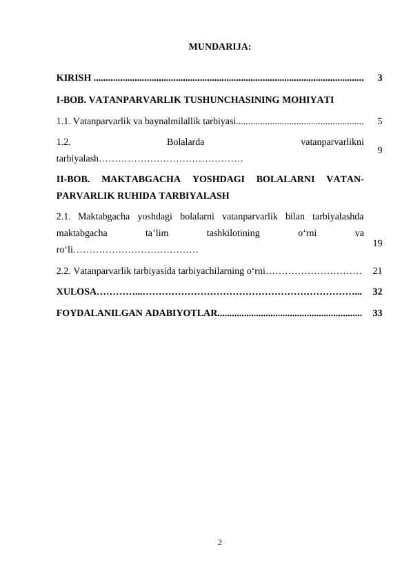 Bolalarni vatanparvarlik ruhida tarbiyalashda maktabgacha ta'lim tashkilotining o'rni