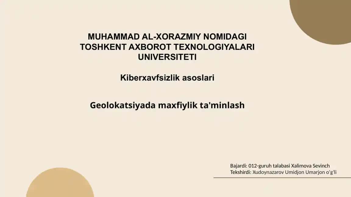 Geolokatsiyada maxfiylik ta'minlash