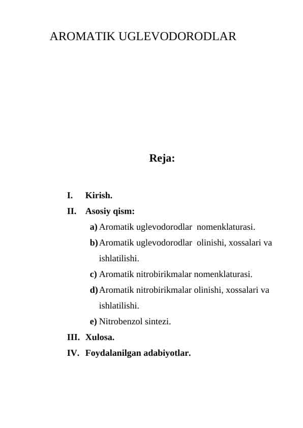 AROMATIK UGLEVODORODLAR