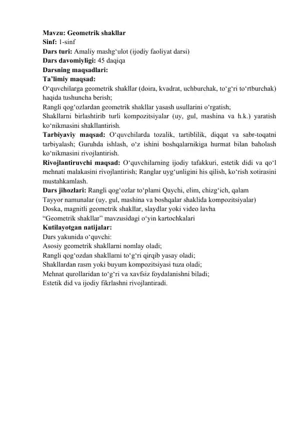 Geometrik shakllar