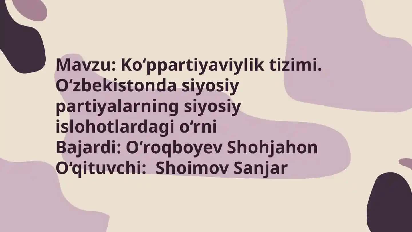 Ko‘ppartiyaviyliktizimi