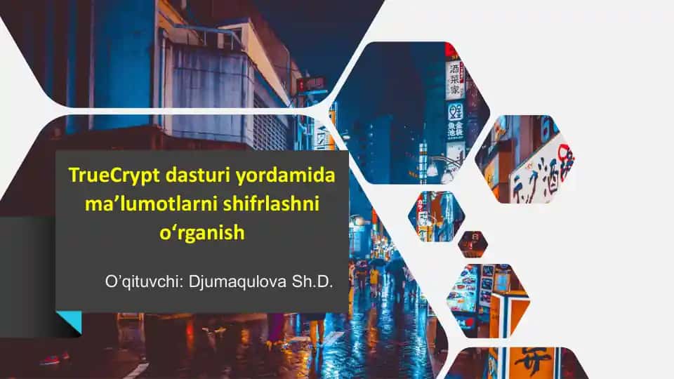 TrueCrypt dasturi yordamida ma’lumotlarni shifrlash