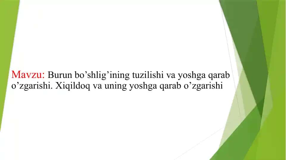 nafas olish sistemasi anatomiyasi