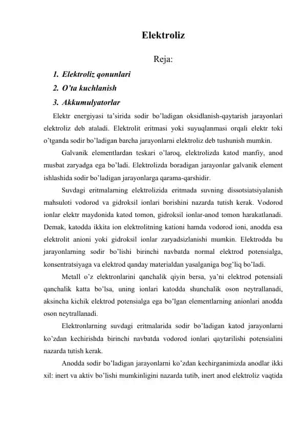 Elektroliz