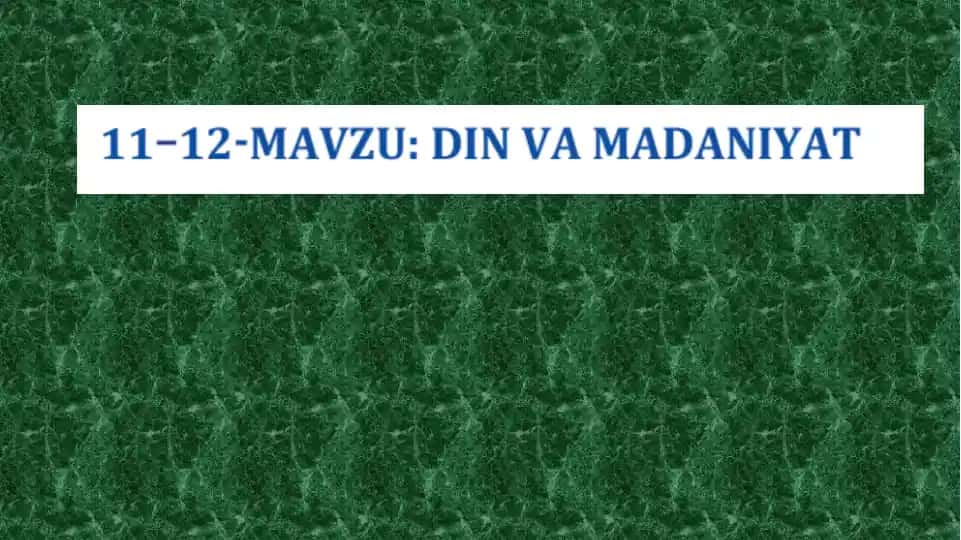 DIN VA MADANIYAT