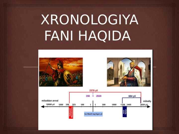 XRONOLOGIYA FANI HAQIDA