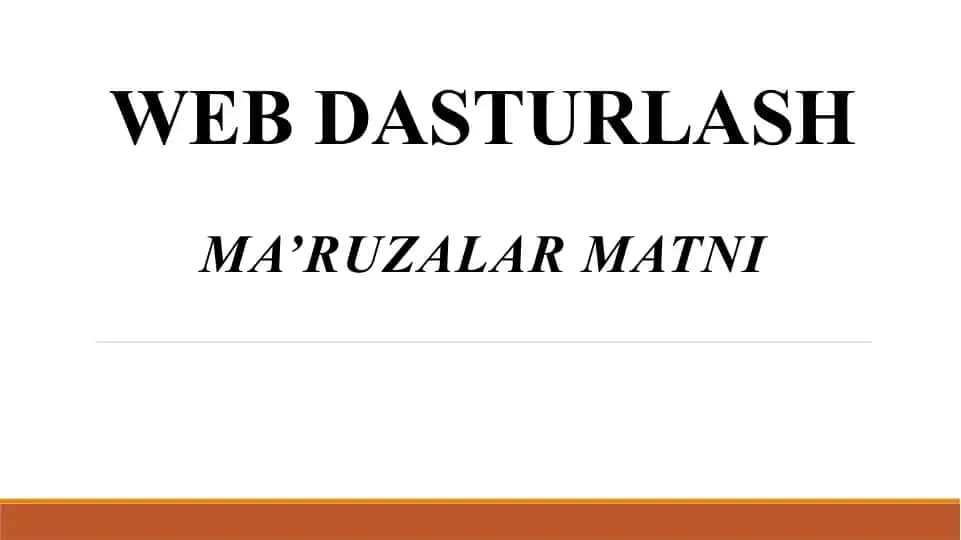 WEB DASTURLASH-PHP