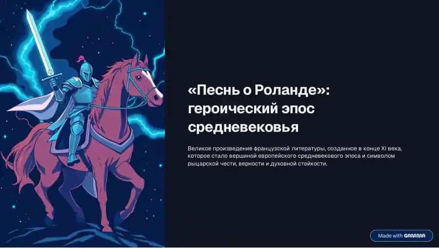 Презентатция по теме "Песень о Роланде" по истории