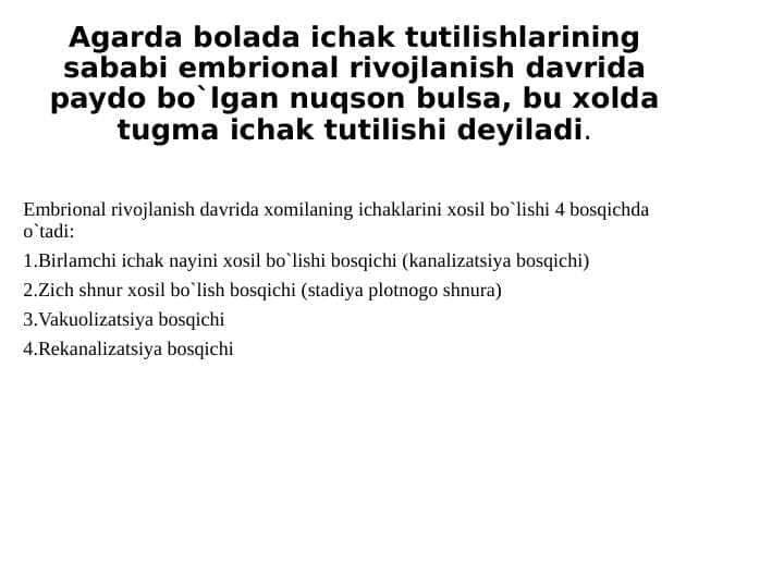 Yuqori va pastki ichak tutilishlari xammasi