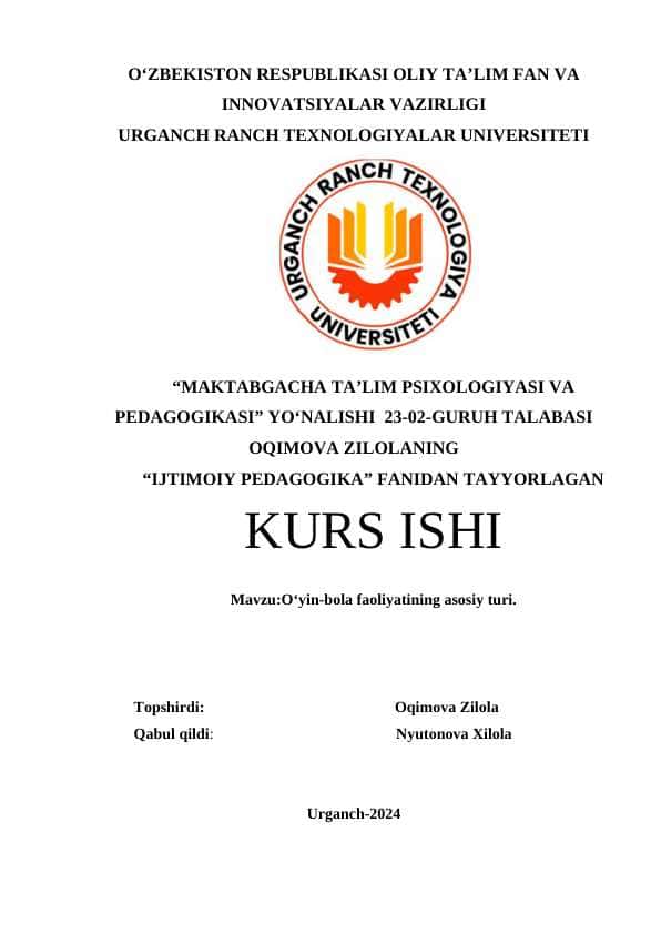 O‘yin-bola faoliyatining asosiy turi.