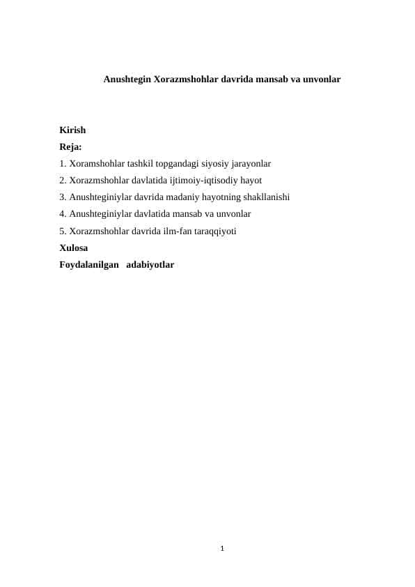 Anushteginiylar davrida Xorazm