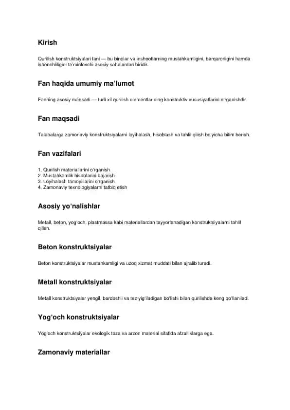 Qurilish konstruksiyalar