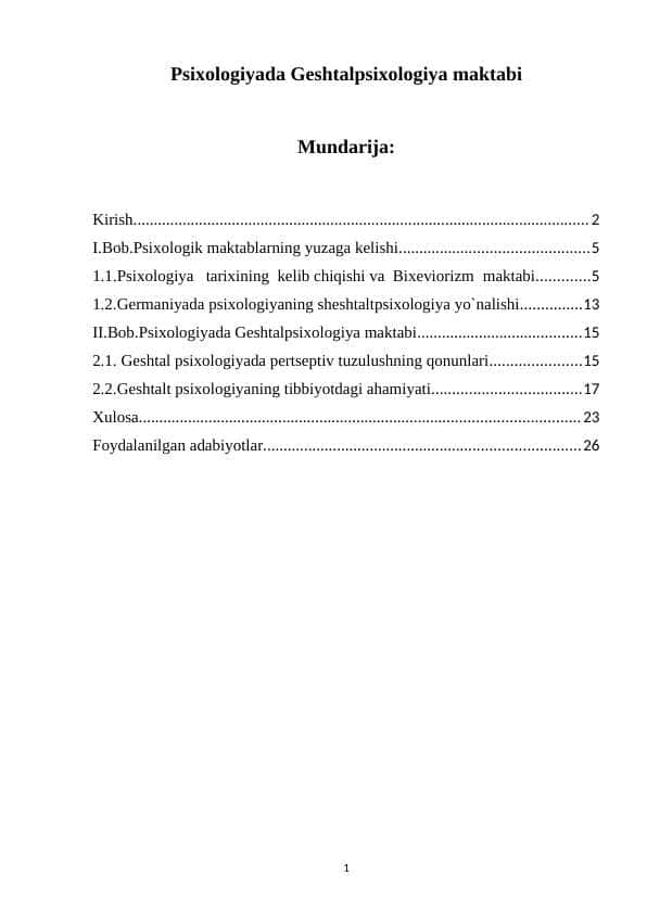 Psixologiyada Geshtalpsixologiya maktabi