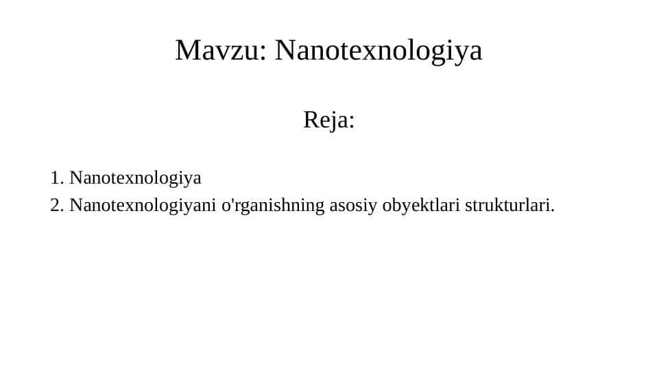 Nanotexnologiya