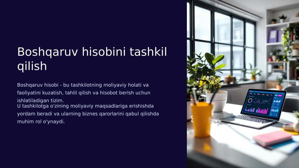 Boshqaruv hisobini tashkil qilish