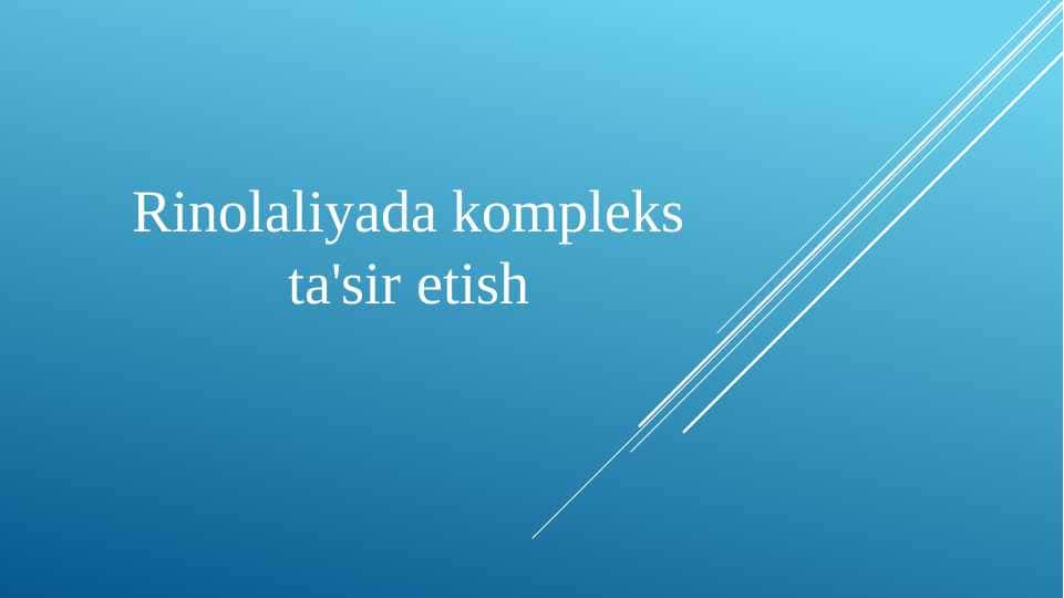 Rinolaliyada kompleks ta'sir etish