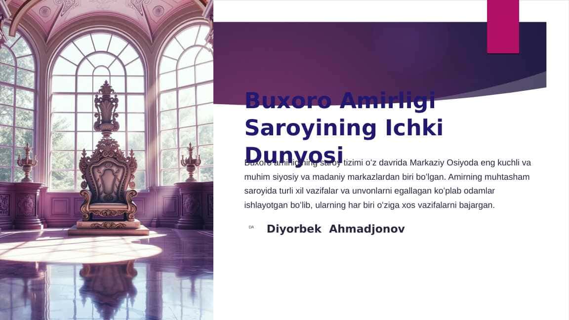 Buxoro amirligida saroy unvonlari