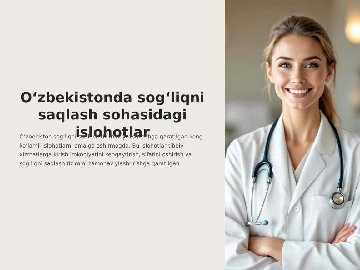 O‘zbekistonda sog‘liqni saqlash sohasidagi islohotlar