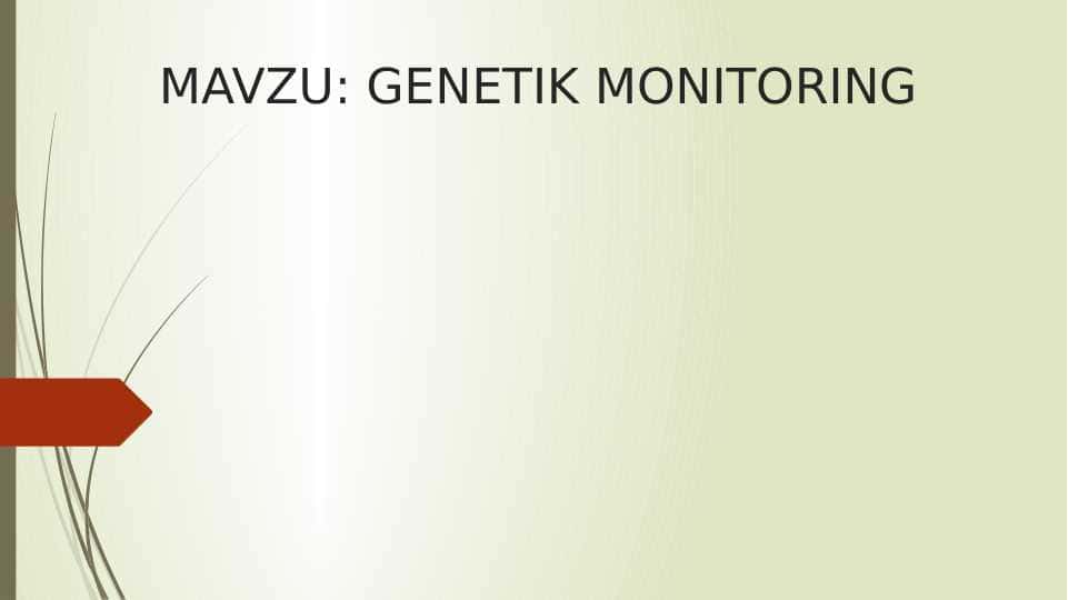 Genetik monitoring