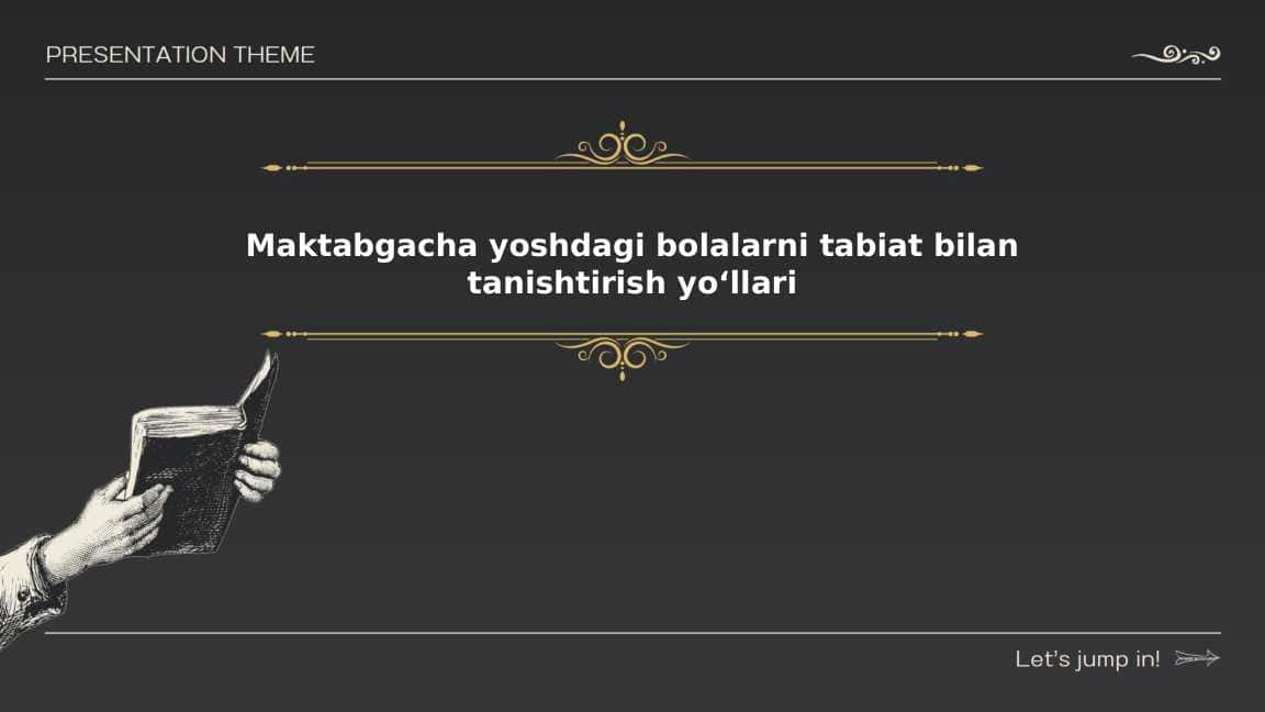 Maktabgacha yoshdagi bolalarni tabiat bilan tanishtirish
