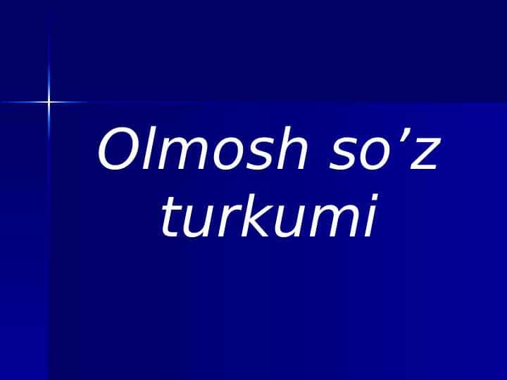 Olmosh so’z turkumi
