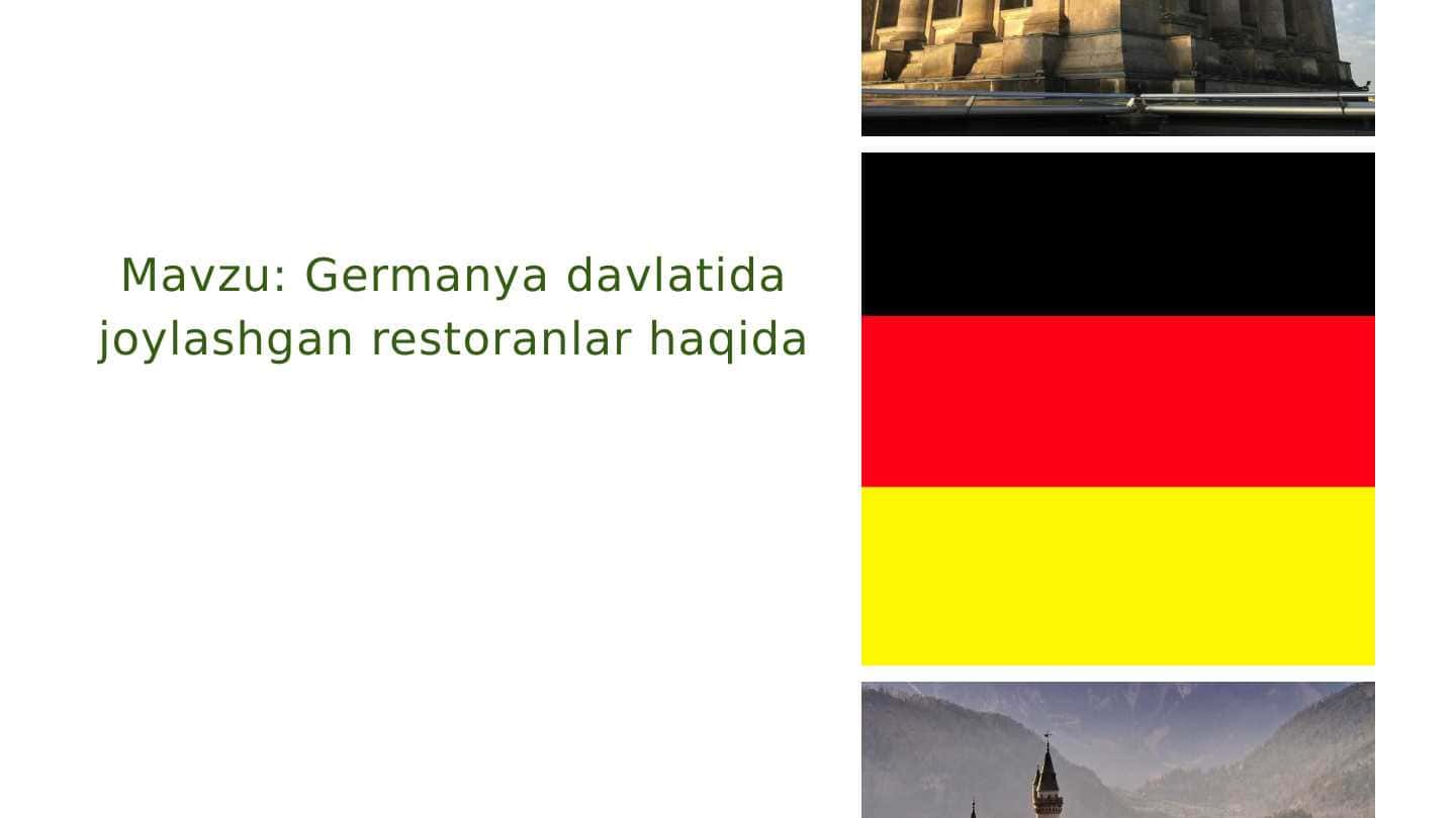 Germanya davlatida joylashgan restoranlar haqida