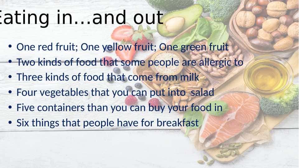 eating in and out