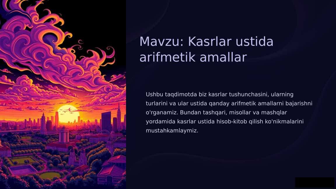 Kasrlar ustida arifmetik amallar