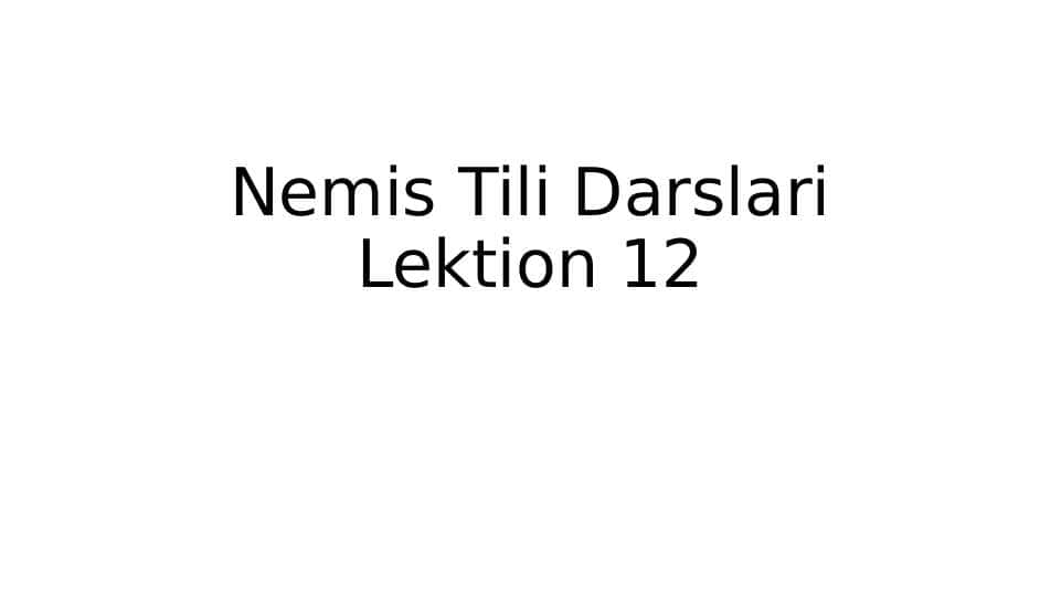 nemis tili 12-dars