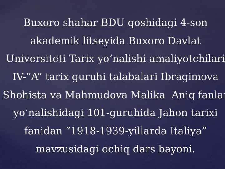 1918-1939-yillarda Italiya