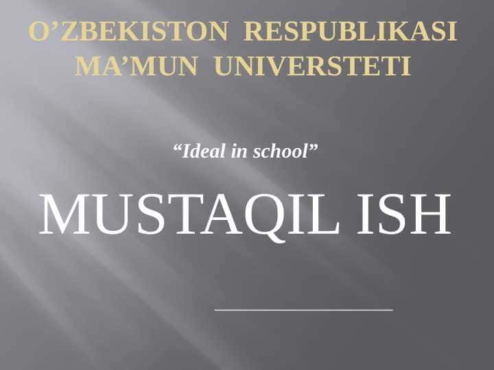 Ideal in school